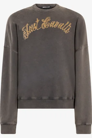 Roberto Cavalli Sweatshirt With Bejeweled Logo Studs - Female Clothing S