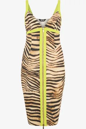 Roberto Cavalli Short Dress With Tiger Skin Print - Female Clothing 40