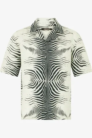 Roberto Cavalli Linen Shirt With Mini Zebra Print - Male Shirts 44