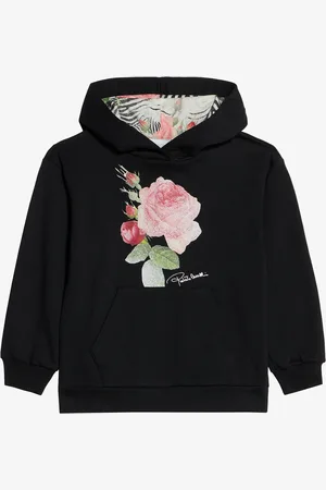 Roberto Cavalli Cotton Sweatshirt With Roses - Female Ready To Wear 08a