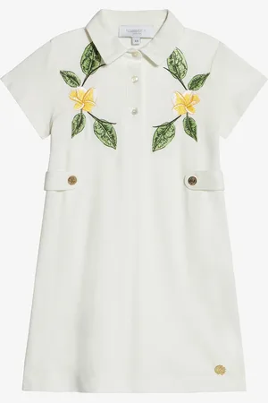Roberto Cavalli Cotton Dress With Embroidered Flowers - Female Ready To Wear 04a