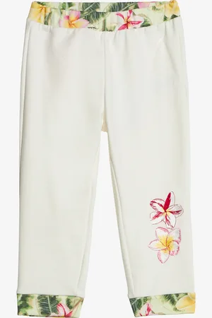 Roberto Cavalli Pants With Embroidered Flowers And Rc Monogram - Female Ready To Wear 06m