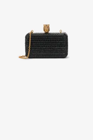 Roberto Cavalli Clutch With Rhinestones And Tigers - Female Top Handle Unica