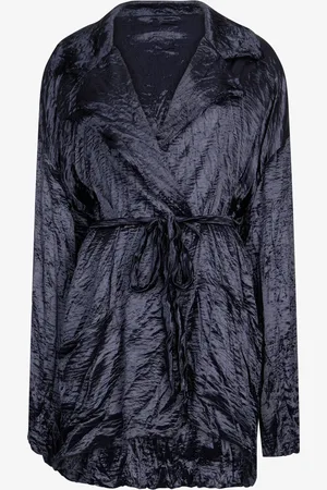 Roberto Cavalli Crinkle Effect Belted Jacket - Female Coats & Jackets 40