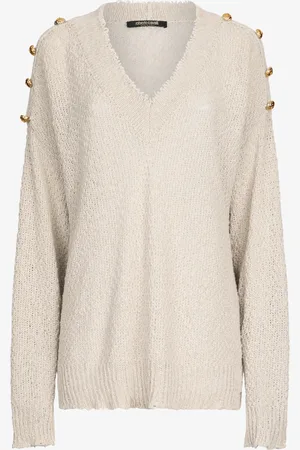 Roberto Cavalli Sweater With Decorative Buttons - Female Knitwear Xs