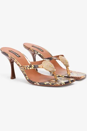 Roberto Cavalli Sandals With Python And Shell Print - Female Sandals 36