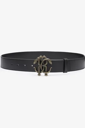 Roberto Cavalli Man Logo Leather Belt - Male Belts 100