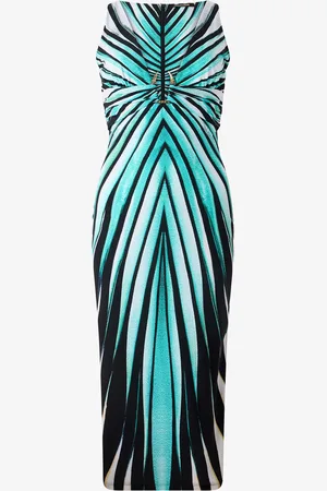 Roberto Cavalli Ray Of Sea Print Dress Midi - Female Dresses 38