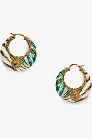 Roberto Cavalli Ray Of Sea Print Hoop Earrings - Female Fashion Jewelry Unica