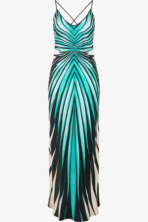 Roberto Cavalli Ray Of Sea Print Silk Maxi Dress - Female Dresses 38