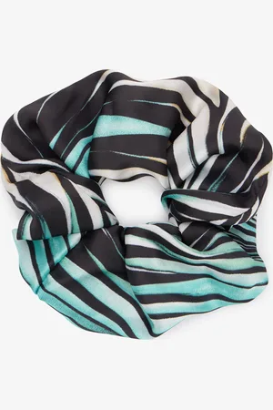 Roberto Cavalli Ray Of Sea Print Silk Scrunchie - Female Hats & Gloves Unica