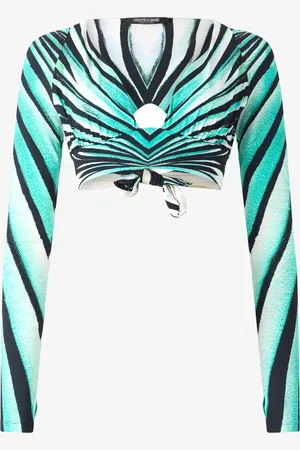 Roberto Cavalli Ray Of Sea Print Top - Female Blouses & Tops Xs