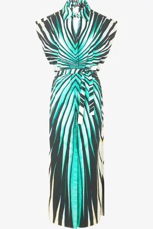 Roberto Cavalli Ray Of Sea Print Midi Dress - Female Dresses 38