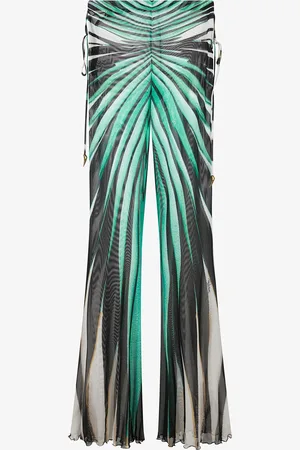 Roberto Cavalli Ray Of Sea Print Flared Trousers - Female Trousers & Shorts 38