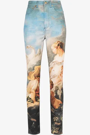 Roberto Cavalli Graphic-print High-waisted Skinny Jeans - Female Trousers & Shorts 40