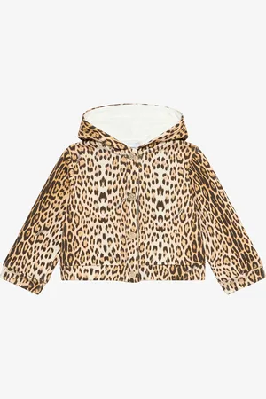 Roberto Cavalli Hooded Sweatshirt With Jaguar Skin Print - Female Ready To Wear 12m