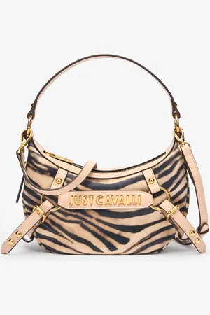 Roberto Cavalli Hobo Bag With Tiger Skin Print And Logo - Female Bags Unica