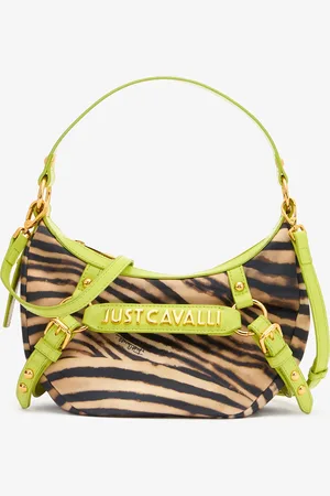 Roberto Cavalli Hobo Bag With Tiger Skin Print And Logo - Female Bags Unica
