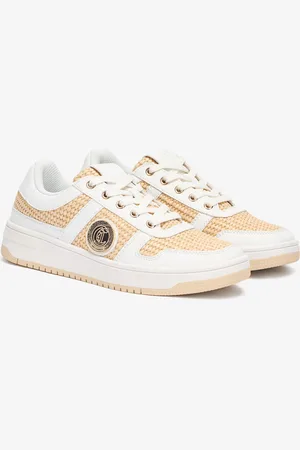 Roberto Cavalli Braided Rafia-effect Sneakers - Female Shoes 37