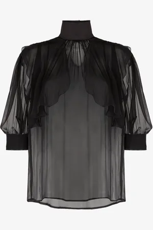 Roberto Cavalli Semi-sheer High-neck Blouse - Female Blouses & Tops 40