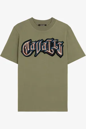 Roberto Cavalli Logo Print Cotton T-shirt - Male T-shirts And Polos S