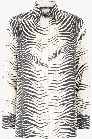 Roberto Cavalli Zebra-print Silk Shirt - Female Blouses & Tops 38