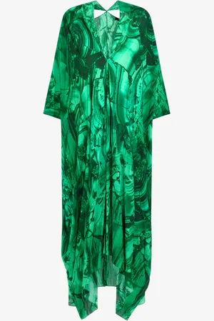 Roberto Cavalli Malachite Print Long Kaftan - Female Dresses Unica