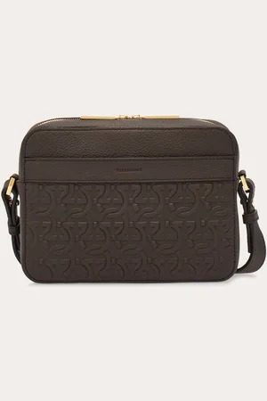 Salvatore Ferragamo Men Embossed Gancini crossbody bag