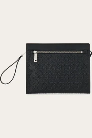 Salvatore Ferragamo Men Embossed Gancini pouch