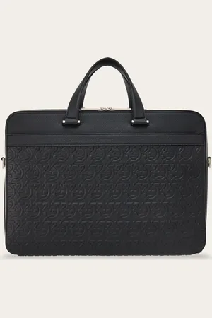 Salvatore Ferragamo Men Embossed Gancini briefcase