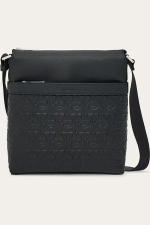 Salvatore Ferragamo Men Embossed Gancini messenger bag