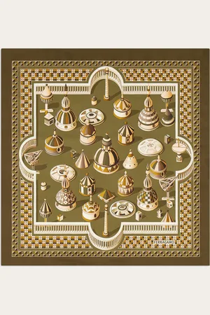 Salvatore Ferragamo Women Geometrical renaissance print silk scarf