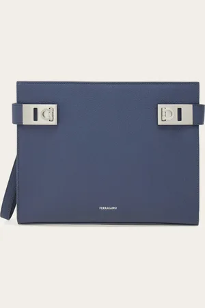 Salvatore Ferragamo Men Pouch with Gancini buckles
