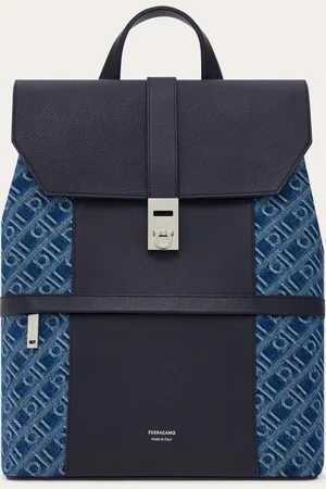 Salvatore Ferragamo Men Monogram backpack with Gancini buckle