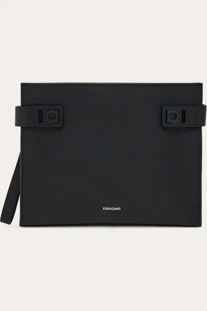 Salvatore Ferragamo Men Pouch with Gancini buckles