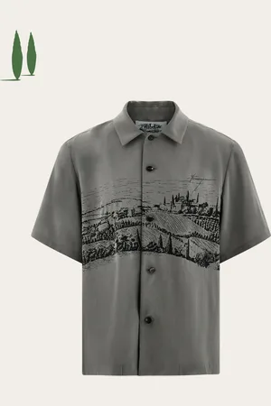 Salvatore Ferragamo Men Back to Earth - Tuscany print silk shirt
