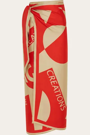 Salvatore Ferragamo Women Venna logo sarong skirt