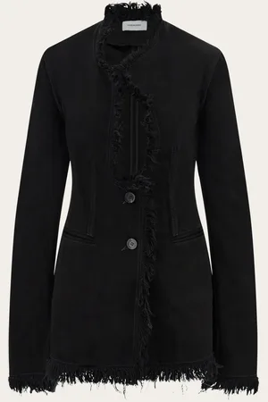 Salvatore Ferragamo Women Cotton blazer with fringe detail