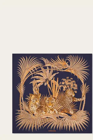 Salvatore Ferragamo Women Leopard print silk scarf