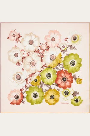 Salvatore Ferragamo Women Anemone print silk scarf