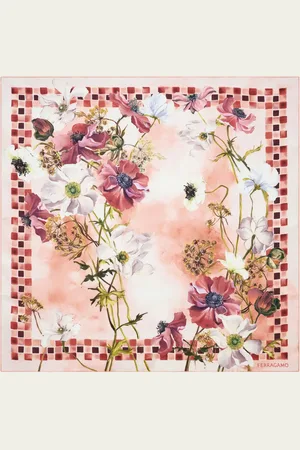 Salvatore Ferragamo Women Fiori print silk scarf