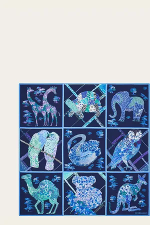 Salvatore Ferragamo Women Patchwork print silk scarf