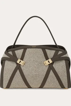 Salvatore Ferragamo Women Hug soft shoulder bag with leather trims (L)