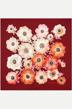 Salvatore Ferragamo Women Anemone print silk scarf