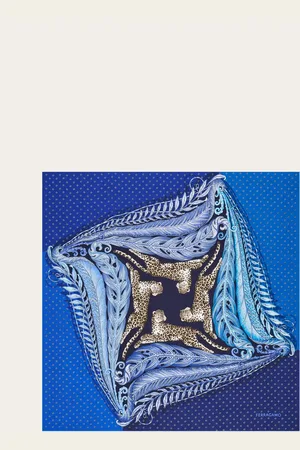 Salvatore Ferragamo Women Madras print silk foulard
