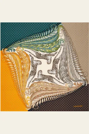 Salvatore Ferragamo Women Madras print silk foulard