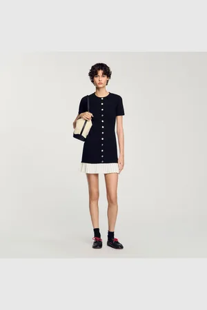 Sandro Short knit dress with ruffle