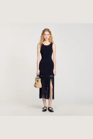 Sandro Fringed knit dress