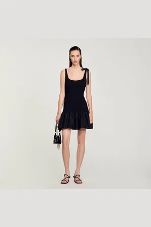 Sandro Dual-material short dress