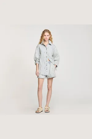 Sandro Denim shirt with rhinestones